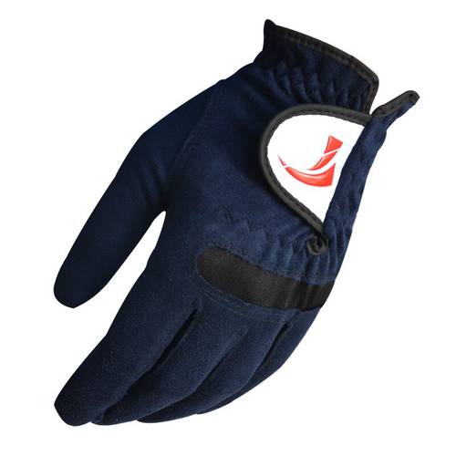 Men Blue Adjustable Golf Gloves Outdoor Sports Elastic Slip Laft Hand Gloves Breathable Microfiber Cloth Male Mittens D0634