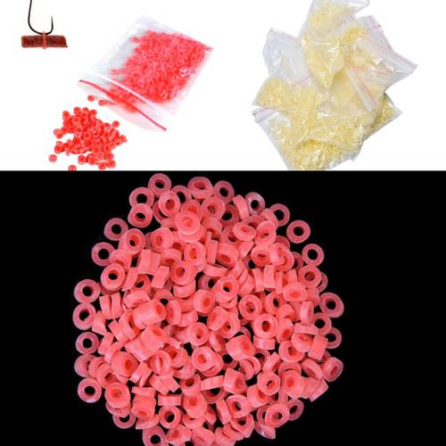 About 2500PCS/10bags Red/Yellow Bloodworm Bait Granulator Bait Fishing Accessories Fish Tackle Rubber Bands For Fishing