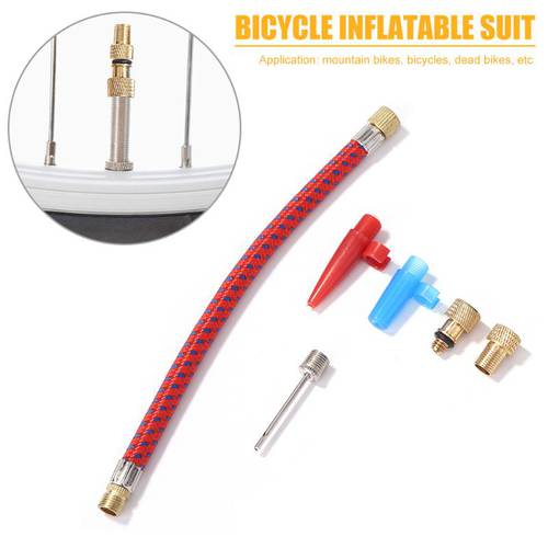 6pcs/set Bicycle Tire Inflatable Tube Needle Air Hose Adapter Kits Bicycle Repair Tools Connector Pump Basketball Valve