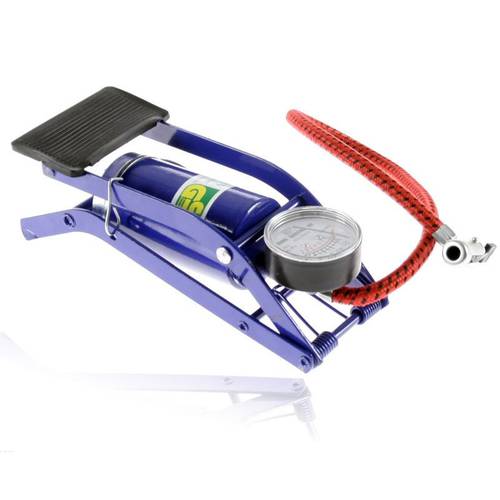 Portable Mini Bicycle Bike Foot Air Pump with tire pressure gauge High-Pressure Steel No-Slip Pump For Car Bicycle MTB Tire