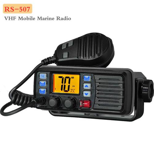 Recent Mobile Radio RS-507M VHF Marine Radio Float Class D Weather Channel with Alert 25W Walkie Talkie