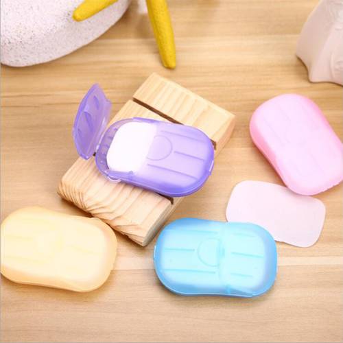 20pcs Portable Disposable Soap Paper Whitening Exfoliating Mini Outdoor Travel Camping Hiking Tools Wash Clean Hands Heath Care
