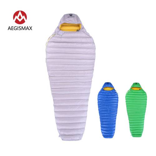 Aegismax Ultra Dry White Goose Down Sleeping Bags With Hood Mummy Type Outdoor Camp Hike Sleeping Gear Water Repellent Down