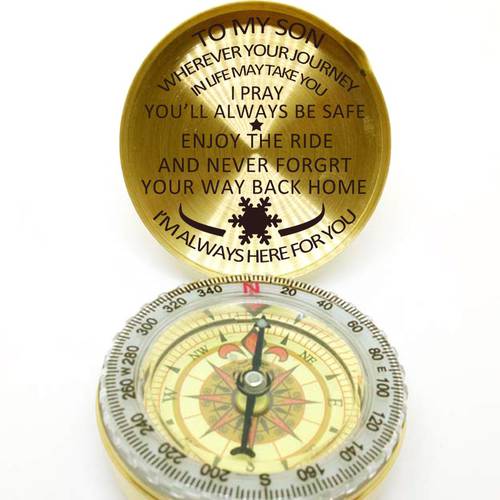Engraved Compass Gift To Son Dad Daughter Personzalized Comapss Brass Custom Groomsmen Anniversary Valentines Family Gifts 546