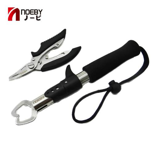 NOEBY Stainless Steel fishing grip and pliers fishing cutting pliers Fish Control Grip Gripper Lure Multifunctional Plier Hook