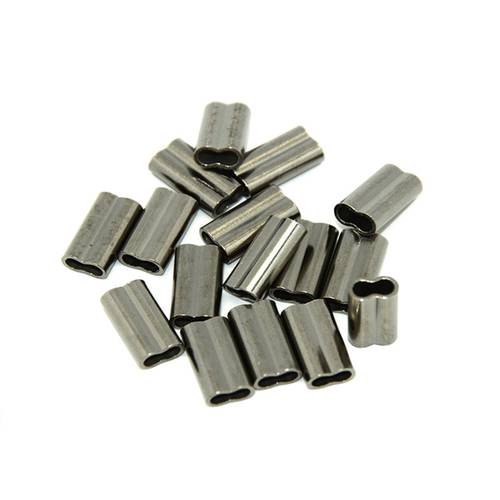 100pcs Double Copper Fishing Tube Fishing Wire Pipe Crimp Sleeves Connector Diameter 6 Sizes
