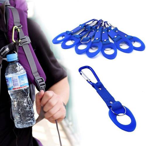 New Arrival Sports Outdoor Kettle Buckle Carabiner Water Bottle Holder Camping Hiking Aluminum Rubber Buckle Hook high quality