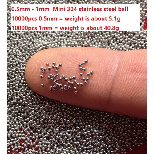 10000pcs/lot mini precision Dia 0.5mm 0.6mm 0.7mm 0.8mm 0.9mm 1mm mini 304 stainless steel balls bearing ball