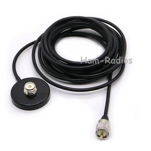 SO239 Mount Magnetic Base UHF PL-259 Antenna Cable Roof or Trunk for Mobile Radios PL259 Connector for Yaesu Kenwood HYT Vertex