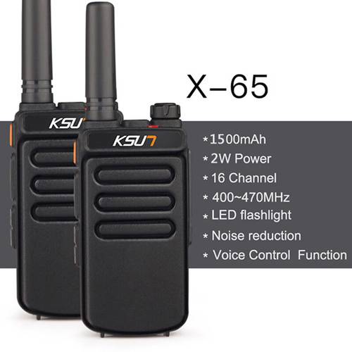 2pcs KSUN X65 Talkie Walkie Scanner UHF Two Way Ham Radio Station Powerful Radio Receiver Comunicador Wireless Device