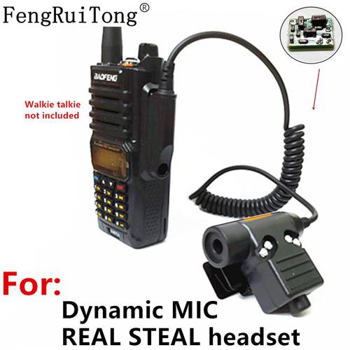 U94 PTT AMPLIFIED version for REAL STEAL headset for Baofeng UVXR UV9R UV-9RPlus GT-3WP radio 3M comtacs/MSA Dynamic MIC headset