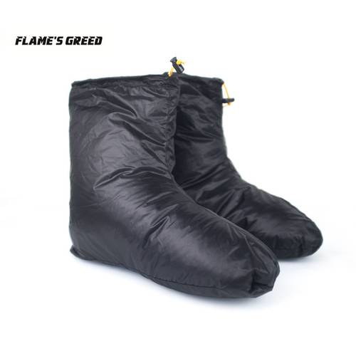 FLAME&39S CREED Sleeping Bag Accessories White Goose Down Slippers Camping Out Soft Sock Indoor Warm Long Journey Lightweight