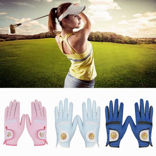 1 Pair Ladies Golf Gloves Outdoor Breathable Soft Anti Slip Gloves Fitness Accessories