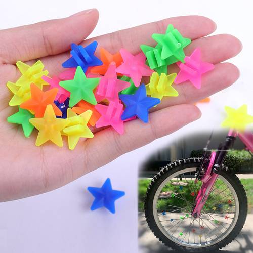 1Pack Multi Color Star Bicycle Wheel Spoke Clamp Decoration Children Bicycle Plastic Clips Decoration Cycling Accessories