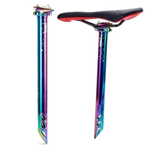 Colorful Bicycle Seatpost Full CNC Mountain Road Seatpost 27.2mm 30.8mm 31.6mm*380mm MTB DH XC AM Rainbow Seat Post Seat Tube