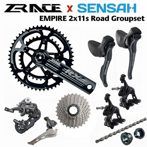 SENSAH EMPIRE + ZRACE Crank Brake Cassette Chain, 2x11 Speed, 22s Road Groupset, for Road bike Bicycle 5800, R7000, red, force