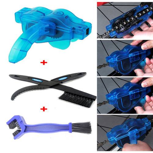 Portable Bicycle Chain Cleaner Scrubber Brushes Mountain Bike Wash Tool Set Cycling Cleaning Kit Bicycle Repair Tools Accessorie
