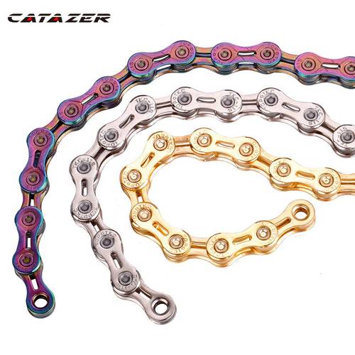 Bicycle Chain 9/10/11 Speed With Connector Master links Hollow Mtb Bike Chain Gold Radiant Optional Plier