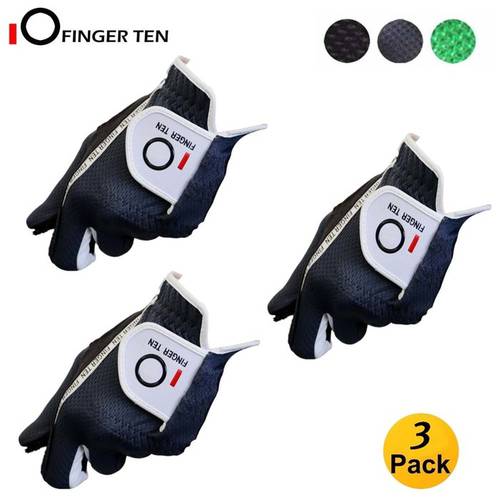 3 Pack Breathable Great Grip Golf Rain Gloves Men Left Right Hand All Weather Grip Black Grey Green S M ML L XL