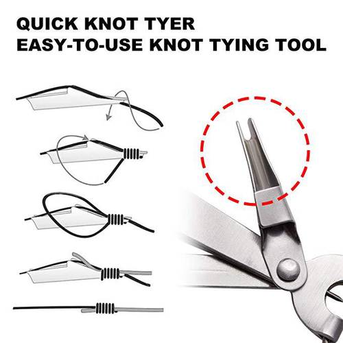 HG Fishing Quick Knot Tool Fast Tie Nail Knotter Line Cutter Clipper Nipper Hook Sharpener Fly Tying Tool Fishing Tackle Gear