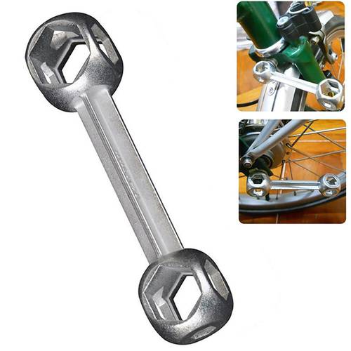 10 in 1 Mini Wrench Portable Bicycle Bike Repair Tool Dog Bone Shape Torque Wrench Hexagon Holes Cycling Spanner Multi Tools