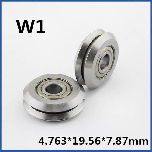 10pcs V / W groove pulley wheel bearings W1 W1X VW1X RM1 RM1X Track guide bearing 4.763*19.56*7.87 mm