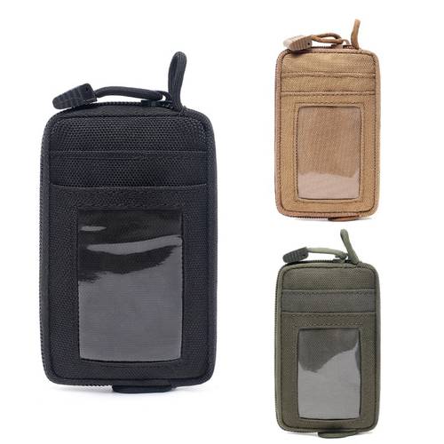 Portable EDC Waterproof Pouch Tactical Key Change Wallet Travel Kit Coin Purse With Card Slots Pack Zippers Waist Bag
