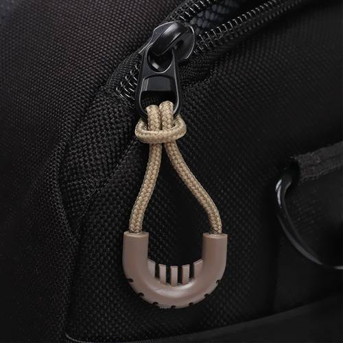 5PCs Black EDC MultiPurpose Zipper Rope Anti-theft Zipper Longer Tail Rope Bags Clip Buckle Outdoor Travel Kit Camping Equipment