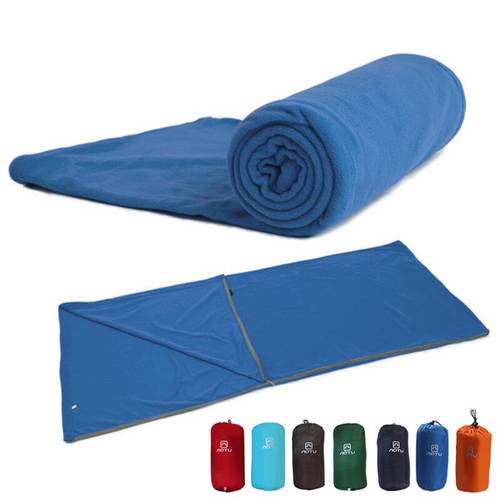 Portable Ultra-light Single Sleeping Bag Envelope Polar Fleece Outdoor Camping Hiking Tent Bed Travel Warm Sleeping Bag Liner