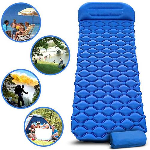 Outdoor TPU Mat Camp Inflatable Sleeping Mat Self inflated Sleeping Pad Air Cushion Camping With Pillow Air Mattress X245D