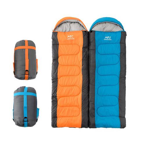 Winter Sleeping Bag Splicing Single Sleeping Bag Indoor Outdoor Camping Envelope Sleeping Bag Summer Camp Accessories