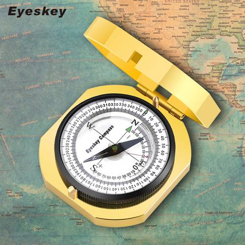 Eyeskey Multifuction Navigation Metal Gold Compass Handheld Lightweight Hunting Camping Geological Pocket Compass