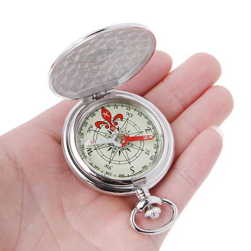 OOTDTY Pocket Watch Flip Compass Portable Hiking Navigation Compass Luminous In The Dark Navigation Car Compass Keychain