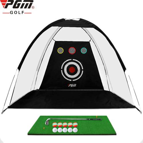 PGM 2m Adults Kids Folding Portable Golf Training Aids Cage Tent Net Mat Tee Outdoor Trip Indoor Golf Clubs Putter Swing Trainer