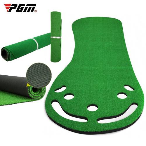 PGM Indoor Golf Putting Mini Green Home Practice Portable Putting Trainer Set Office Exercise Mat Kit Mat 3M with 5 Holes