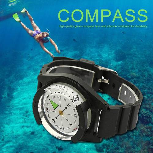 Tactical Wrist Compass Watch Military Outdoor Survival Strap Band Bracelet Watch Band Gear Compass GPS For Climbing Hiking Black