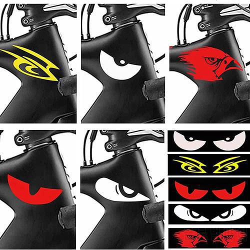 1Pc Bicycle Sticker Big Eyes Frame Sticker Waterproof And Sun-proof Bike Protection Frame Decorative Stickers