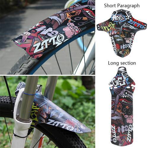 1PC MTB Bike Colorful Pattern Front Back Fender Mountain Bicycle Short Long Mudguards Road Cycling Mud Removal Bicycle Parts