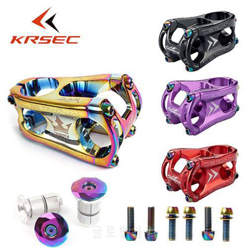 KRSEC 31.8mm MTB bike stem Ultralight Aluminum Downhill Bicycle Handlebar Stem 1-1/8