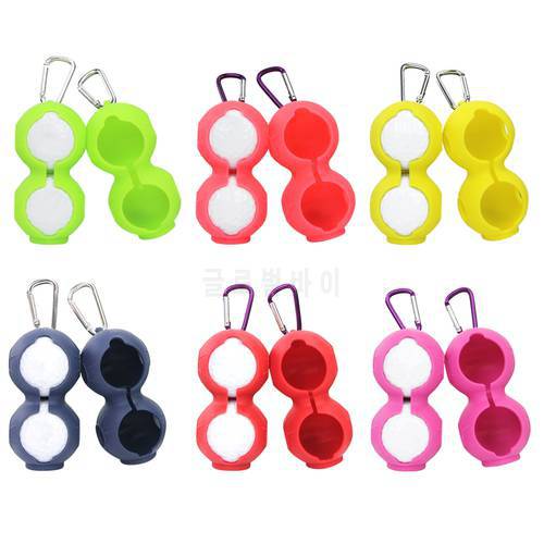 Sport Tools Golf Ball Cover Silicone Dual Golf Ball Protective Cover with Carabiner Soft Silicone Waist Holder Sleeve