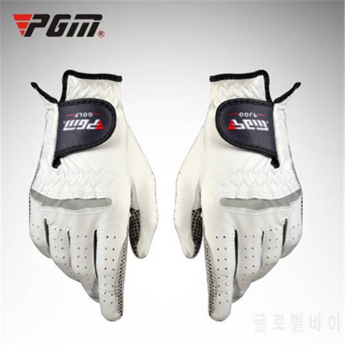 Pgm 1Pcs Leather Golf Gloves Left/Right Hand Pure Sheepskin Gloves Anti-Slip Full Hands Golf Sport Gloves Accessories D0011