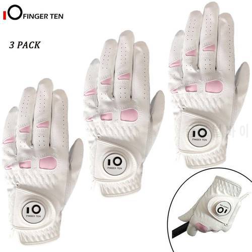 Cabretta Leather Soft Golf Gloves for Women with Ball Marker Left Right Hand Weathersof Grip Size S M L XL Shipping
