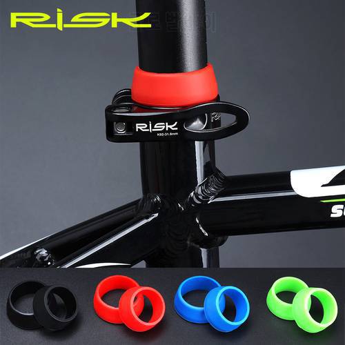 2pcs RISK Mountain Road Bike Seat Post Protective Rubber Ring Silicone Dust Cover Bicycle Seatpost Waterproof O Ring Protector