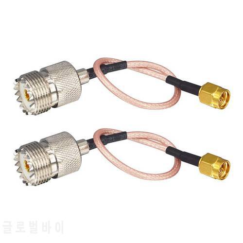 Antenna Adapter UHF Female to SMA Male SO239 Connector RG316 6 inch Low Loss Jumper Cable for Handheld Radio Garmin Alpha 100