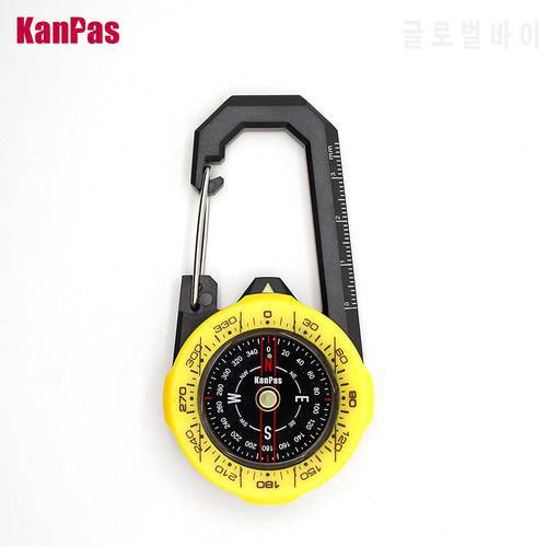 Kanpas Waterproof Carabiner outdoor compass with luminous and 1-2-3system/Tourist compass / blue compass