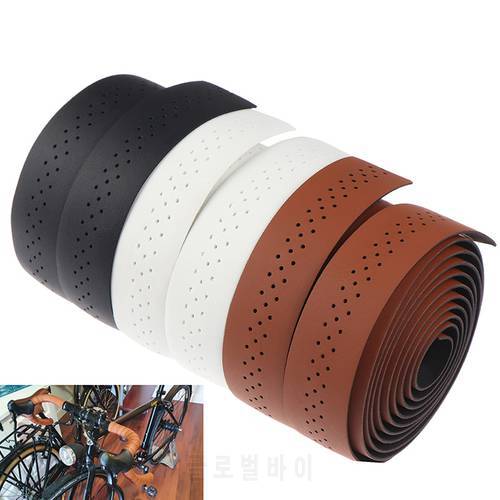 Leather Bicycle Handlebar Tape Road Breathable Soft Bike Handlebar Tape MTB Fixed Gear Belt Bike Faux Perforated Belt