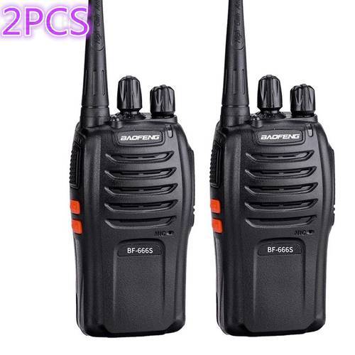 2PCS Baofeng BF-666s Walkie Talkie 16CH Practical Two Way Radio UHF Woki Toki Portable Ham Radio 5W Flashlight Programmable