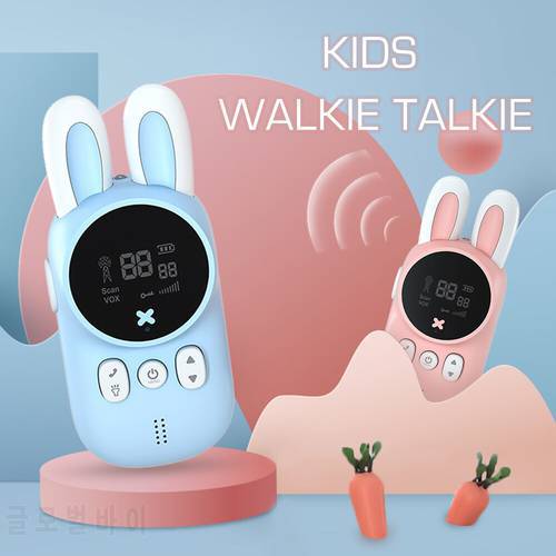 Cute Mini Kids Walkie Talkie Wireless Intercom Child Toys Two Way Radio Station 1-3 km Transmitter Camping Family Children Gift