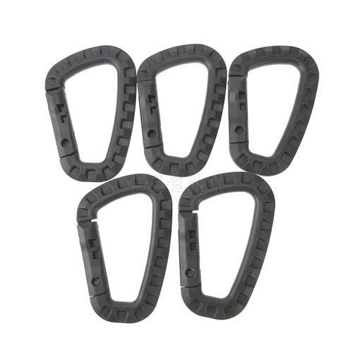 5pcs Tactical Outdoor Carabiner Hook Backpack D Buckle Military Outdoor Bag Camping Climbing Accessories