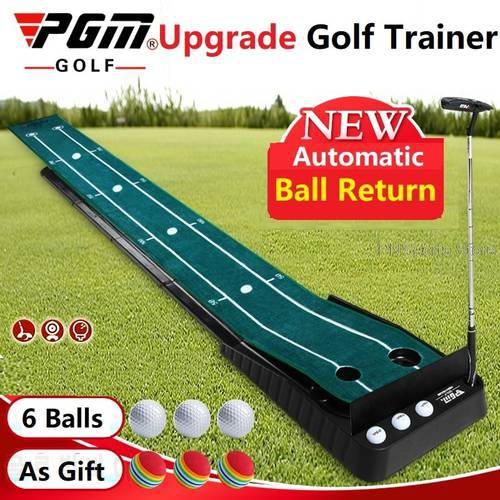 Pgm Ball Return 3M Indoor Golf Putter Trainer Set Golf Practice Putting Mat Golf Green Fairway Trainer With Baffle Training Aids